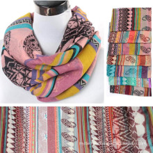 Fashionable Comfortable Pretty Appropriate length women pasiely printed floral voile scarf infinity scarf loop wholesale